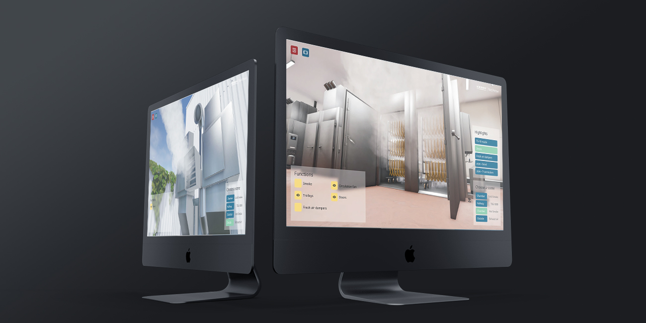 Virtual Showroom app on two desktop PCs