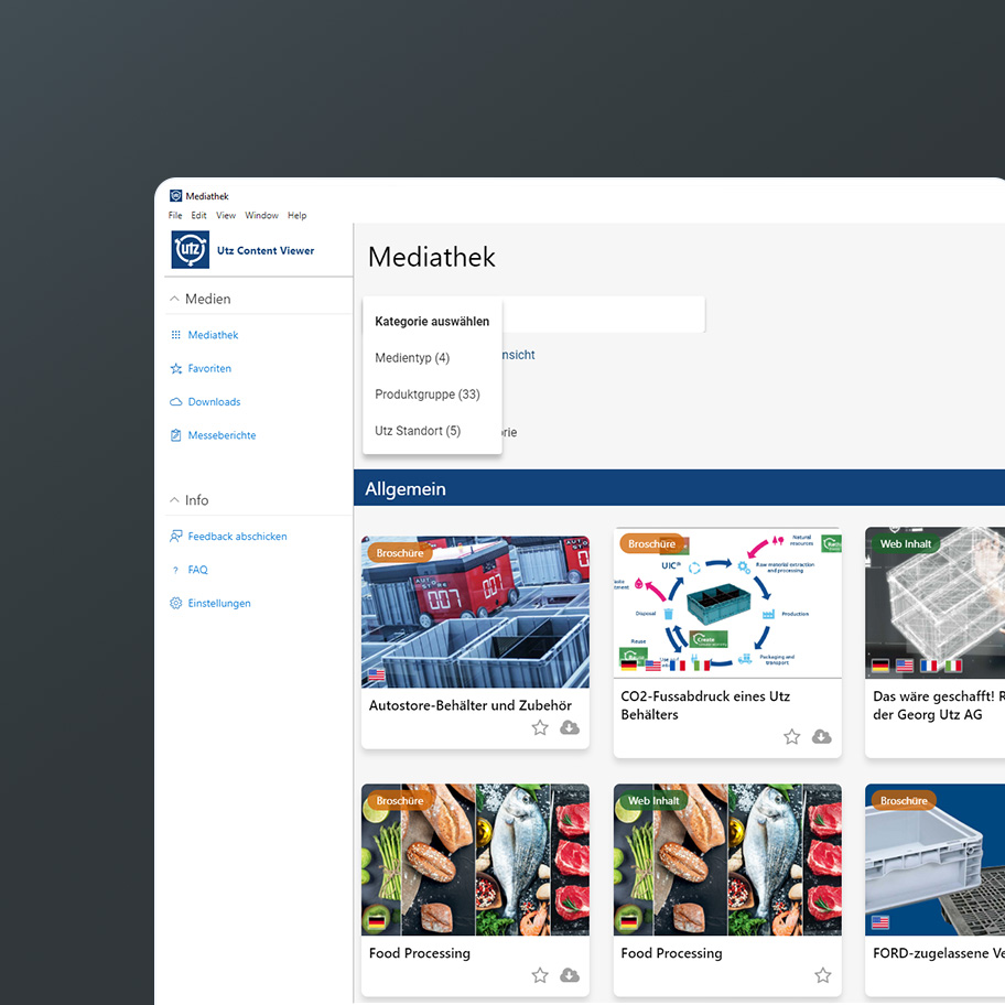 Mediathek im Utz Content Viewer